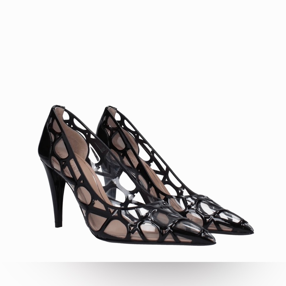 NEW Valentino Garavani VLogo Signature Transparent Pumps For Women's Size 9